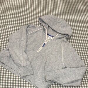 Aerie Heather Gray Hoodie with Half-Zip